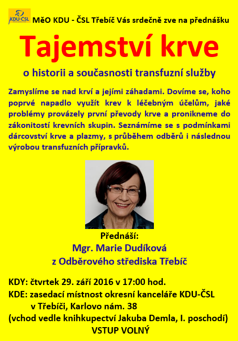 Přednáška Tajemství krve