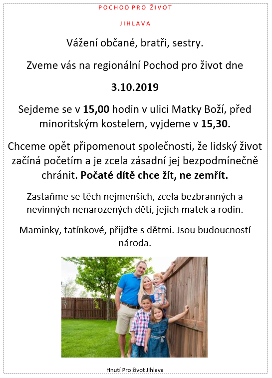 Pochod pro život 3.10.19